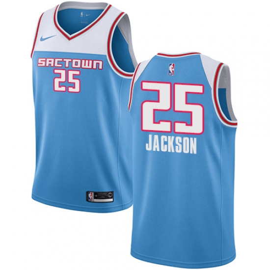 Men's Nike Sacramento Kings 25 Justin Jackson Swingman Blue NBA Jersey - 2018 19 City Edition