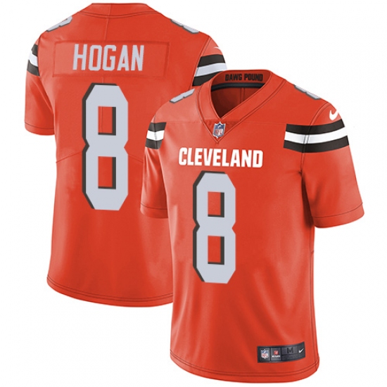 Men's Nike Cleveland Browns 8 Kevin Hogan Orange Alternate Vapor Untouchable Limited Player NFL Jersey