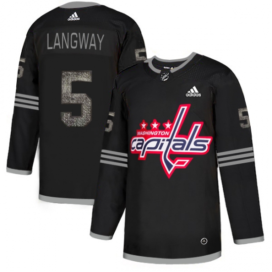 Men's Adidas Washington Capitals 5 Rod Langway Black Authentic Classic Stitched NHL Jersey