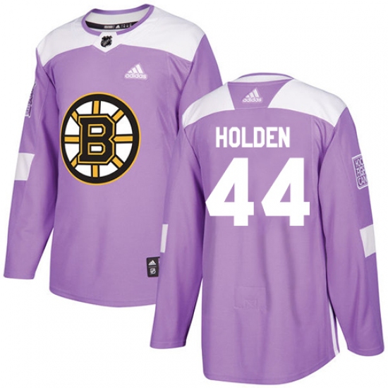 Youth Adidas Boston Bruins 44 Nick Holden Authentic Purple Fights Cancer Practice NHL Jersey