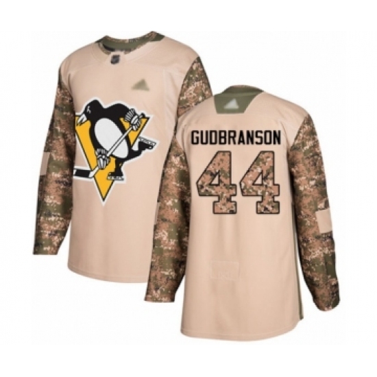 Youth Pittsburgh Penguins 44 Erik Gudbranson Authentic Camo Veterans Day Practice Hockey Jersey