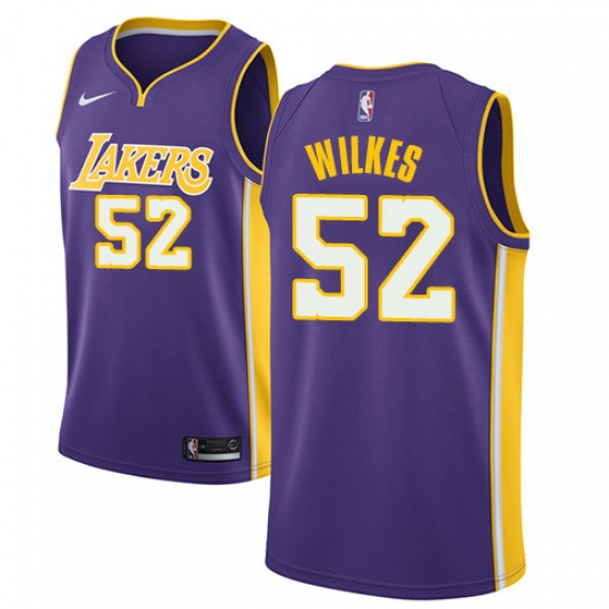 Men's Nike Los Angeles Lakers 52 Jamaal Wilkes Swingman Purple NBA Jersey - Statement Edition