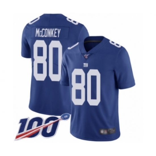 Men's New York Giants 80 Phil McConkey Royal Blue Team Color Vapor Untouchable Limited Player 100th Season Football Jersey