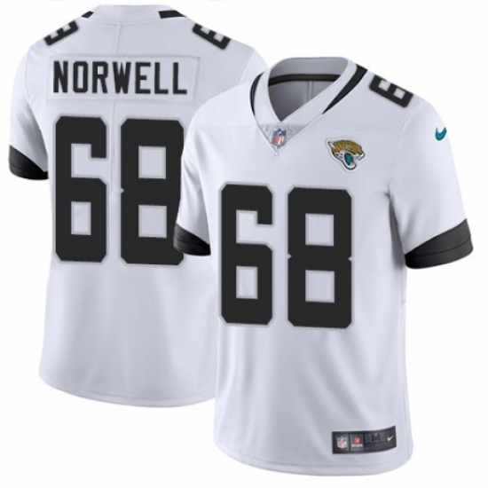 Youth Nike Jacksonville Jaguars 68 Andrew Norwell White Vapor Untouchable Limited Player NFL Jersey