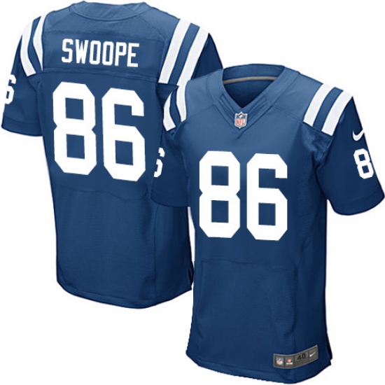 Men's Nike Indianapolis Colts 86 Erik Swoope Elite Royal Blue Team Color NFL Jersey