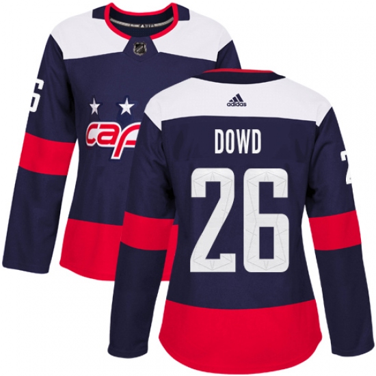 Women's Adidas Washington Capitals 26 Nic Dowd Authentic Navy Blue 2018 Stadium Series NHL Jersey