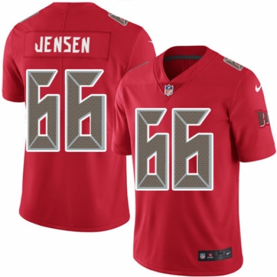 Men's Nike Tampa Bay Buccaneers 66 Ryan Jensen Limited Red Rush Vapor Untouchable NFL Jersey