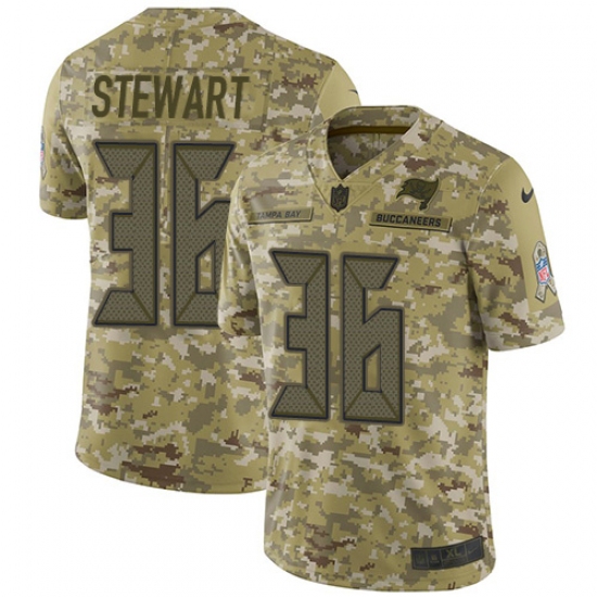 Men's Nike Tampa Bay Buccaneers 36 M.J. Stewart Limited Camo 2018 Salute to Service NFL Jersey