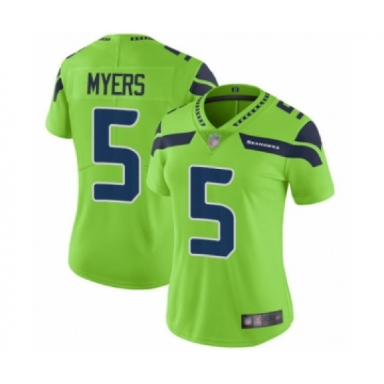 Women's Seattle Seahawks 5 Jason Myers Limited Green Rush Vapor Untouchable Football Jersey