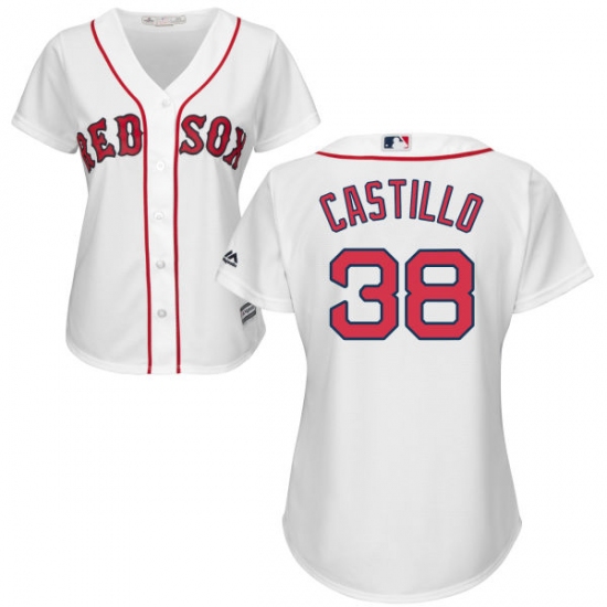 Women's Majestic Boston Red Sox 38 Rusney Castillo Authentic White Home MLB Jersey