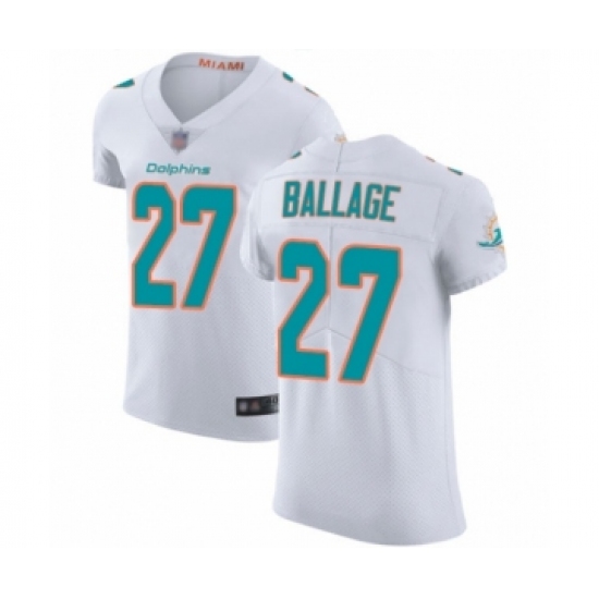 Men's Miami Dolphins 27 Kalen Ballage White Vapor Untouchable Elite Player Football Jersey