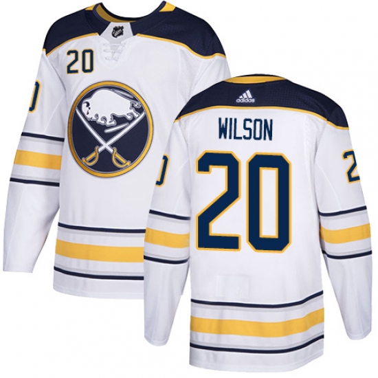 Men's Adidas Buffalo Sabres 20 Scott Wilson Authentic White Away NHL Jersey