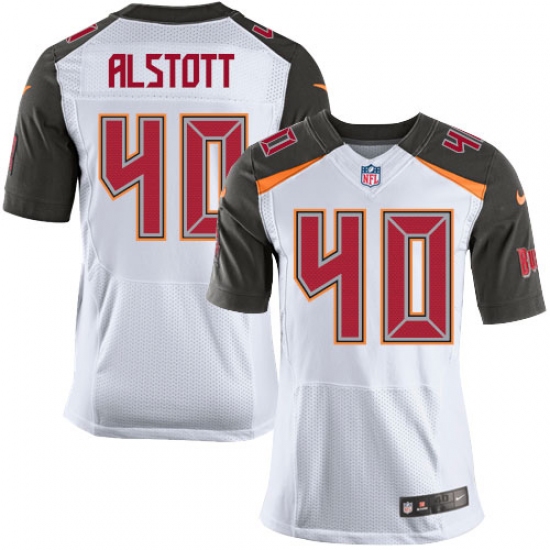 Men's Nike Tampa Bay Buccaneers 40 Mike Alstott Elite White NFL Jersey