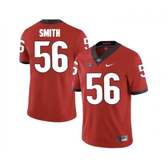 Georgia Bulldogs 56 Garrison Smith Red College Football Jersey