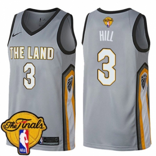 Women's Nike Cleveland Cavaliers 3 George Hill Swingman Gray 2018 NBA Finals Bound NBA Jersey - City Edition