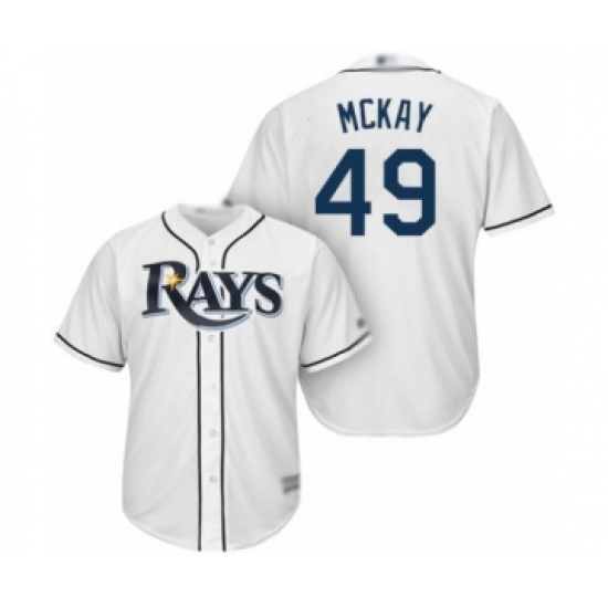 Youth Tampa Bay Rays 49 Brendan McKay Authentic White Home Cool Base Baseball Player Jersey