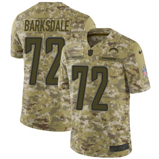 Men's Nike Los Angeles Chargers 72 Joe Barksdale Limited Camo 2018 Salute to Service NFL Jersey