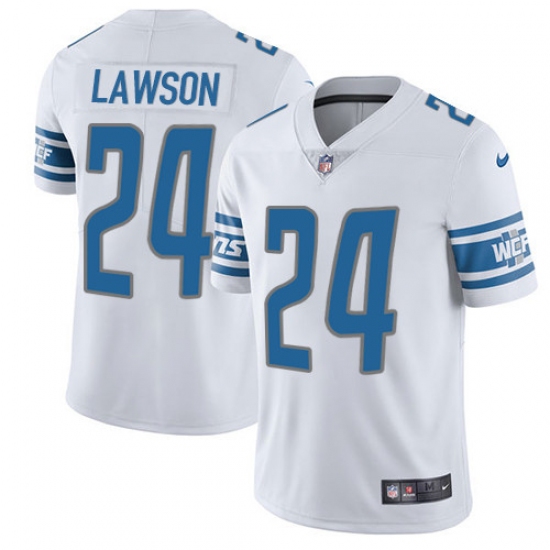 Men's Nike Detroit Lions 24 Nevin Lawson Elite White NFL Jersey