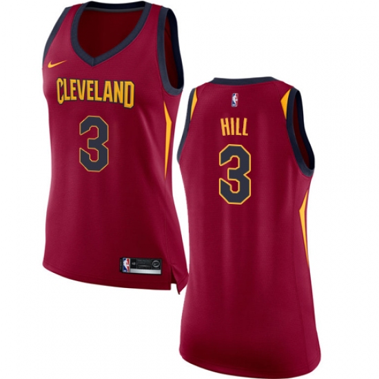 Women's Nike Cleveland Cavaliers 3 George Hill Swingman Maroon NBA Jersey - Icon Edition