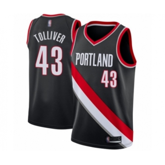 Men's Portland Trail Blazers 43 Anthony Tolliver Swingman Black Basketball Jersey - Icon Edition