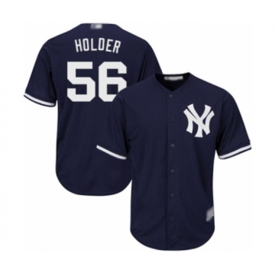 Youth New York Yankees 56 Jonathan Holder Authentic Navy Blue Alternate Baseball Player Jersey