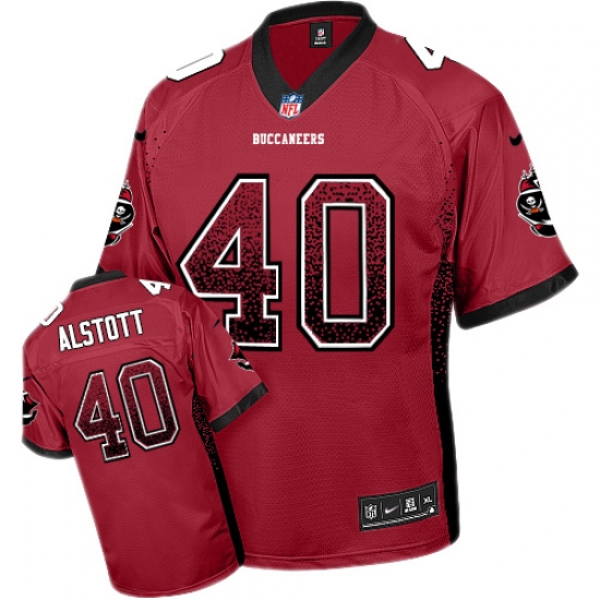 Men's Nike Tampa Bay Buccaneers 40 Mike Alstott Elite Red Drift Fashion NFL Jersey