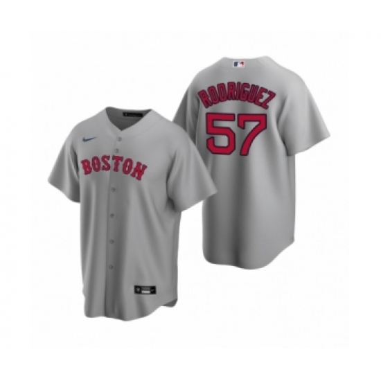 Men's Boston Red Sox 57 Eduardo Rodriguez Nike Gray Replica Road Jersey