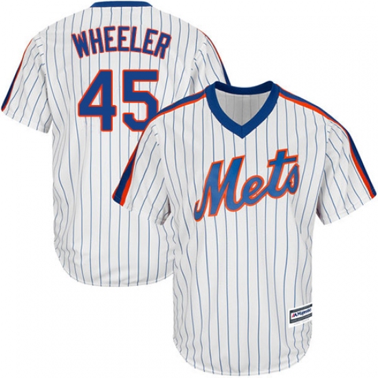 Men's Majestic New York Mets 45 Zack Wheeler Replica White Alternate Cool Base MLB Jersey