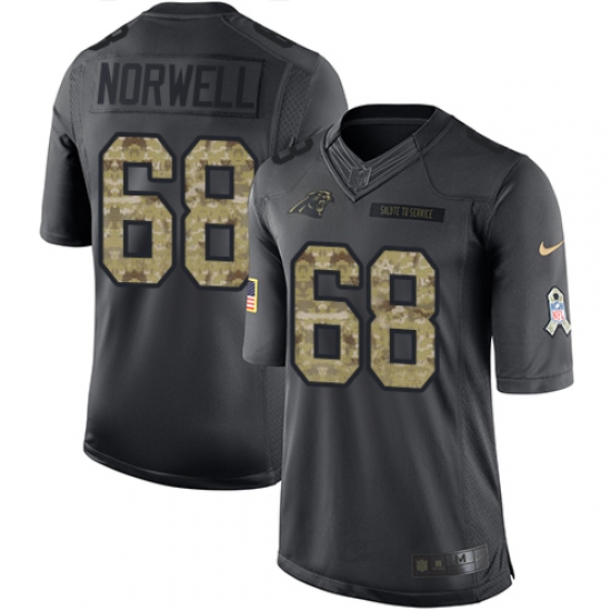 Youth Nike Carolina Panthers 68 Andrew Norwell Limited Black 2016 Salute to Service NFL Jersey