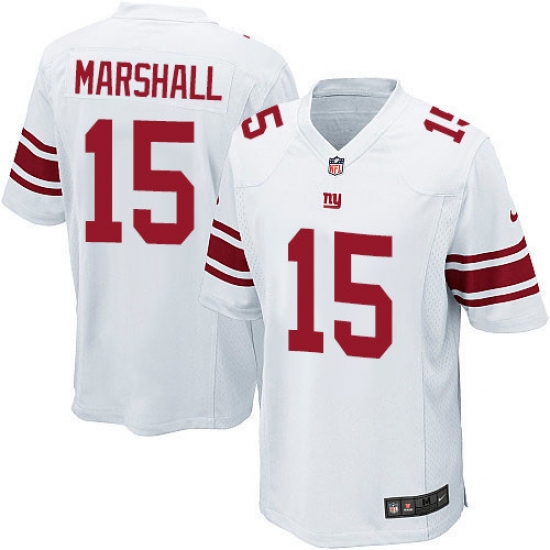 Men's Nike New York Giants 15 Brandon Marshall Game White NFL Jersey