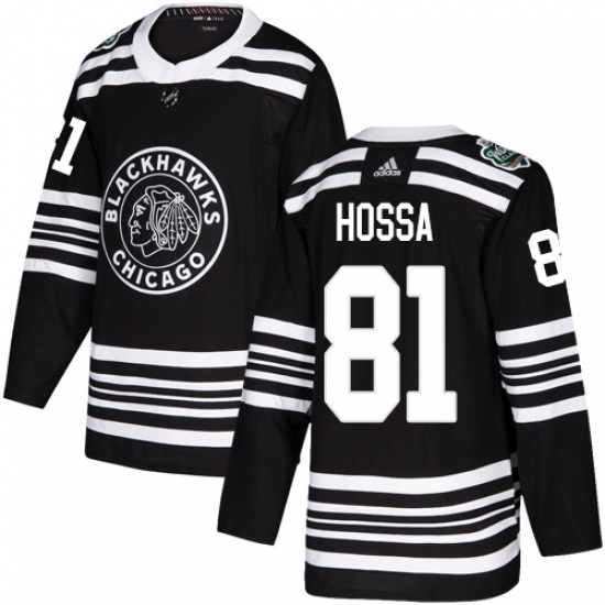 Youth Adidas Chicago Blackhawks 81 Marian Hossa Authentic Black 2019 Winter Classic NHL Jersey