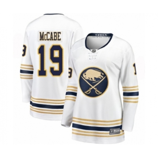 Women's Buffalo Sabres 19 Jake McCabe Fanatics Branded White 50th Season Breakaway Hockey Jersey