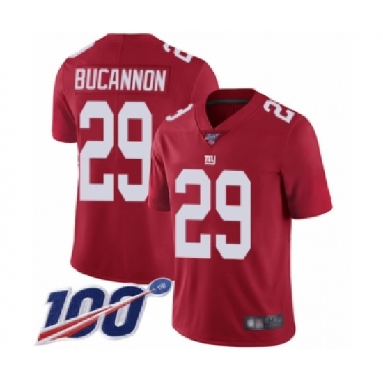 Men's New York Giants 29 Deone Bucannon Red Limited Red Inverted Legend 100th Season Football Jersey