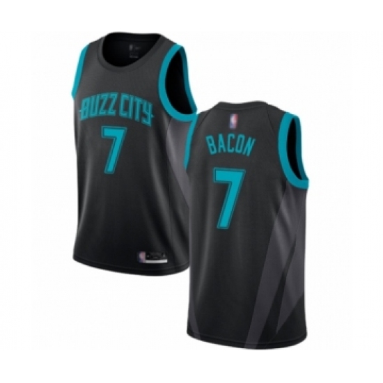 Men's Jordan Charlotte Hornets 7 Dwayne Bacon Authentic Black Basketball Jersey - 2018 19 City Edition