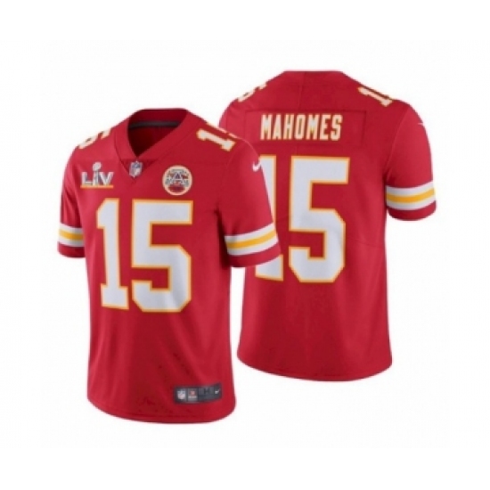 Men's Kansas City Chiefs 15Patrick Mahomes II Red Super Bowl LV Jersey
