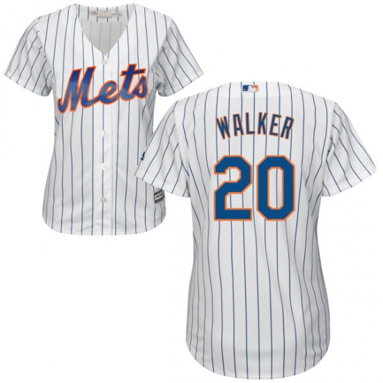 Women's Majestic New York Mets 20 Neil Walker Authentic White Home Cool Base MLB Jersey