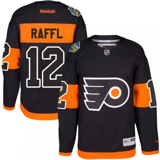 Men's Reebok Philadelphia Flyers 12 Michael Raffl Premier Black 2017 Stadium Series NHL Jersey