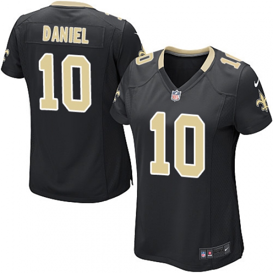 Women's Nike New Orleans Saints 10 Chase Daniel Game Black Team Color NFL Jersey