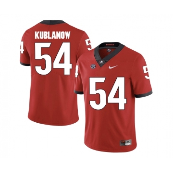 Georgia Bulldogs 54 Brandon Kublanow Red College Football Jersey