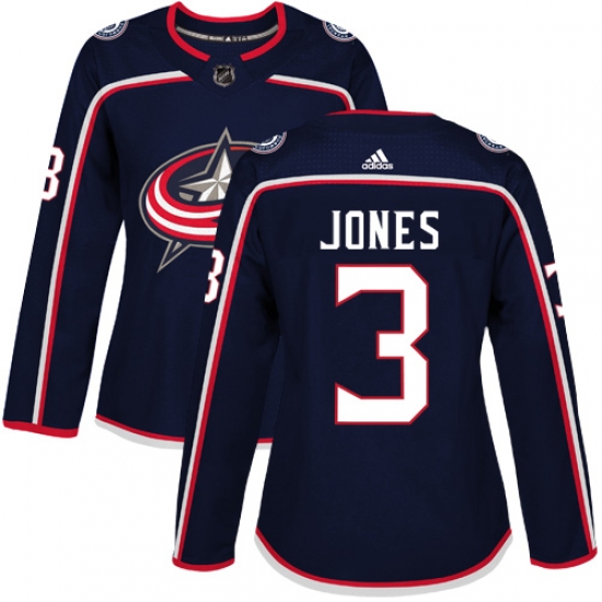 Women's Adidas Columbus Blue Jackets 3 Seth Jones Premier Navy Blue Home NHL Jersey