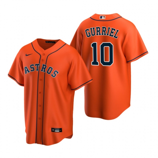 Men's Nike Houston Astros 10 Yuli Gurriel Orange Alternate Stitched Baseball Jersey