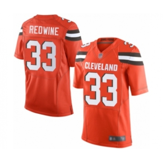 Men's Cleveland Browns 33 Sheldrick Redwine Elite Orange Alternate Football Jersey