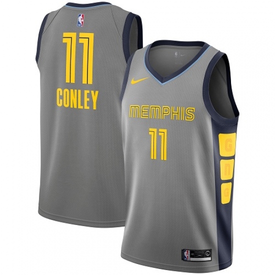 Youth Nike Memphis Grizzlies 11 Mike Conley Swingman Gray NBA Jersey - City Edition