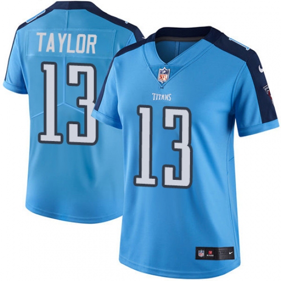 Women's Nike Tennessee Titans 13 Taywan Taylor Light Blue Team Color Vapor Untouchable Limited Player NFL Jersey