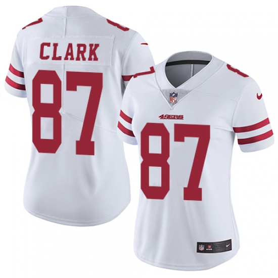 Women's Nike San Francisco 49ers 87 Dwight Clark White Vapor Untouchable Limited Player NFL Jersey