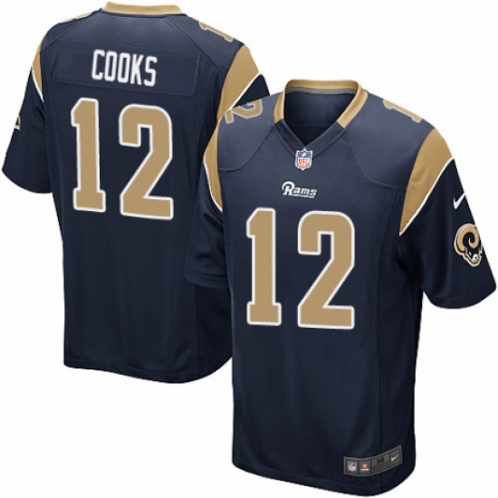 Men's Nike Los Angeles Rams 12 Brandin Cooks Game Navy Blue Team Color NFL Jersey