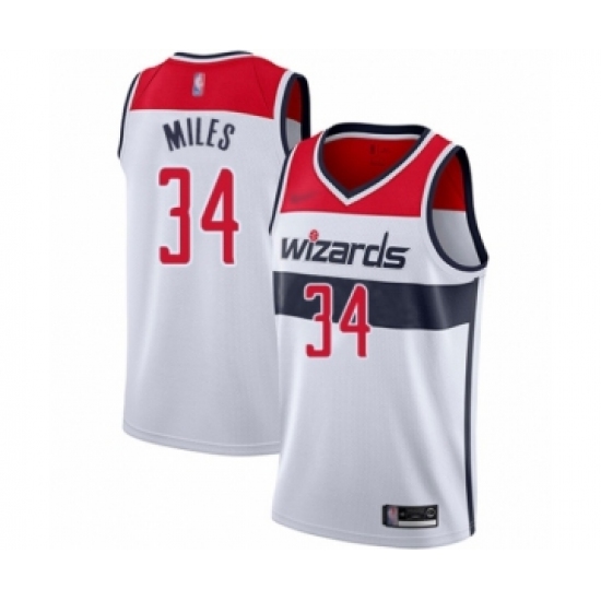 Men's Washington Wizards 34 C.J. Miles Authentic White Basketball Jersey - Association Edition
