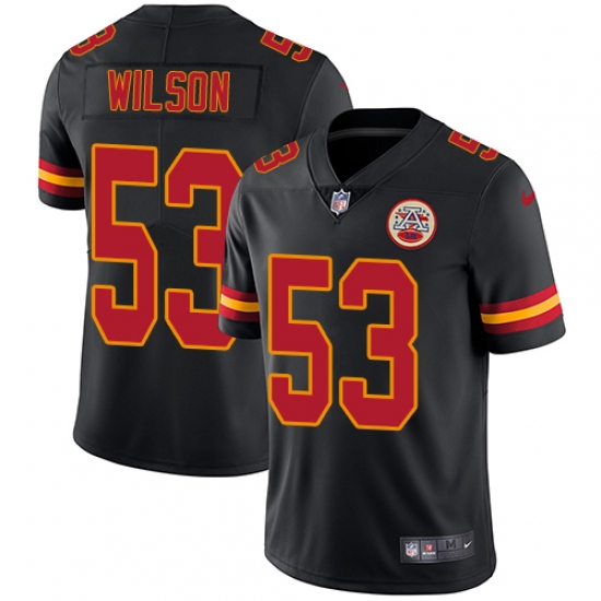 Youth Nike Kansas City Chiefs 53 Ramik Wilson Limited Black Rush Vapor Untouchable NFL Jersey