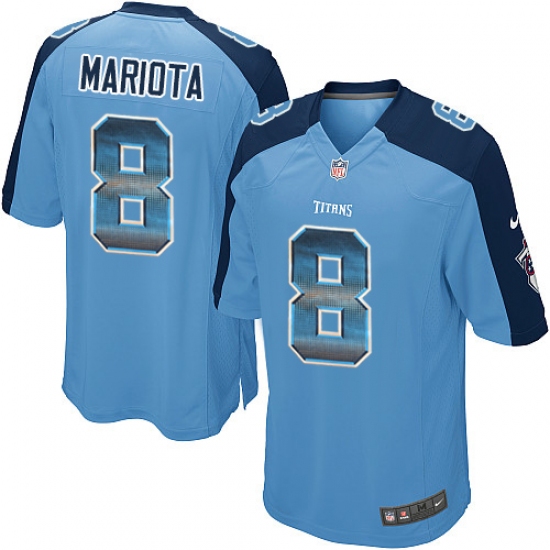 Men's Nike Tennessee Titans 8 Marcus Mariota Limited Light Blue Strobe NFL Jersey