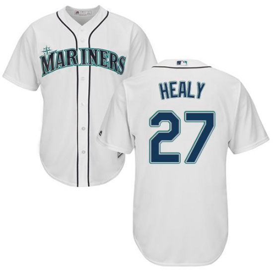 Youth Majestic Seattle Mariners 27 Ryon Healy Replica White Home Cool Base MLB Jersey